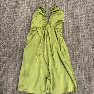 Abercrombie & Fitch Satin Green Dress